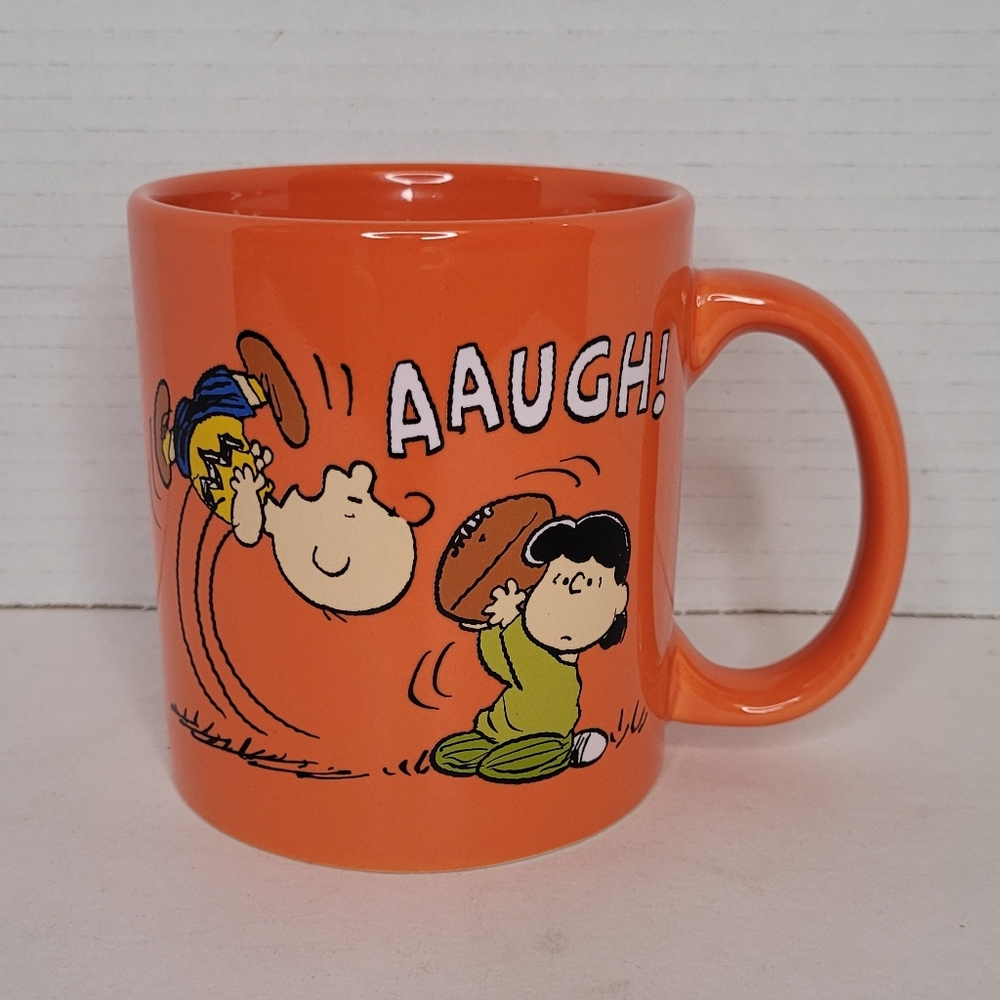 PEANUTS Mug Cup Lucy Charlie Brown AAUGH! Lucy Moves the Football